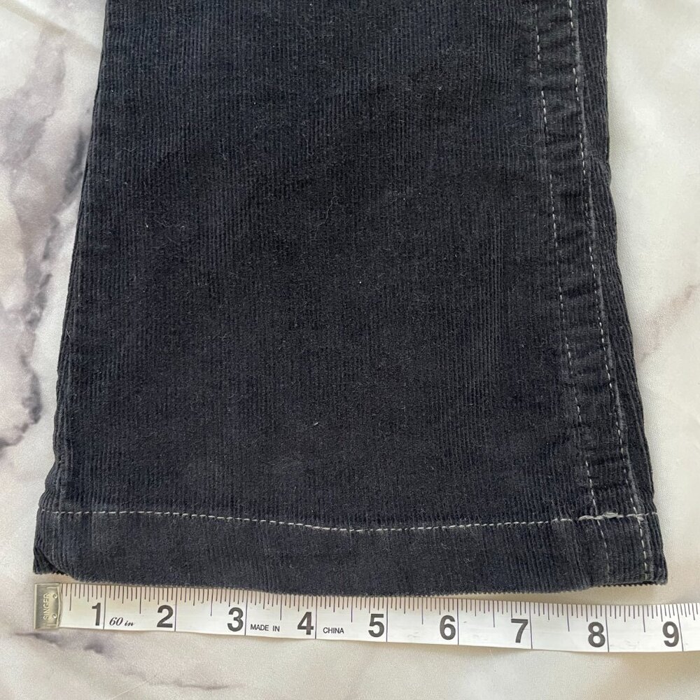 RARE VTG SO Y2K Black Corduroy Flare Pants w/ Matching Embroidered Belt Girls 7 - Picture 12 of 16